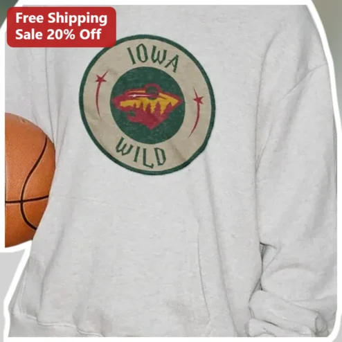 Iowa Wild Vintage Basketball Logo Hoodie available at our Chicago, Illinois warehouse
