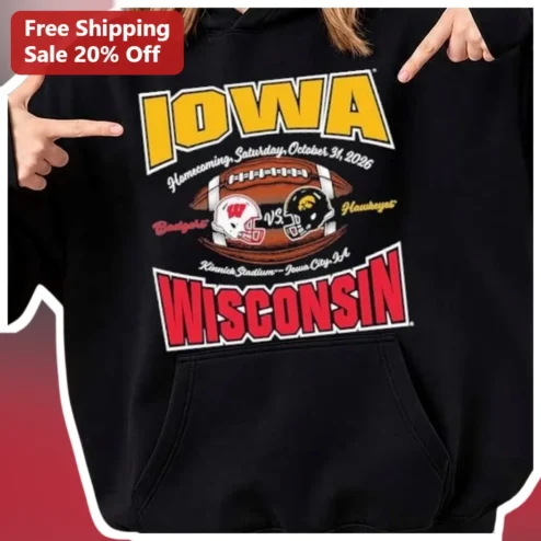 Iowa Wisconsin Hoodie Big Ten Rivalry College Football Pullover