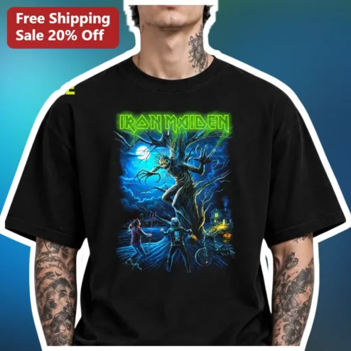 Iron Maiden Eddie Scarecrow Horror Graphic Tee Vintage Heavy Metal Band Merch Gift for Men Women