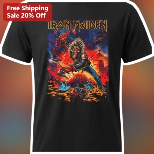 Iron Maiden Eddie Trooper Graphic Tee Heavy Metal Band Shirt for Men and Women