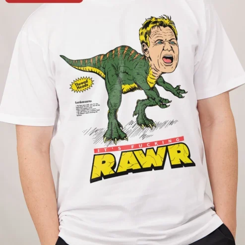 Customer in Chicago, Illinois wearing It's Fucking Rawr Gordon Ramsay Meme Graphic Tee Funny Chef Humor Gift for Men