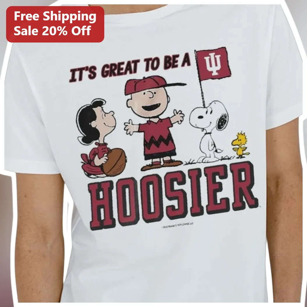 It's Great To Be A Hoosier Snoopy Tee Indiana University Peanuts Gang Graphic Shirt