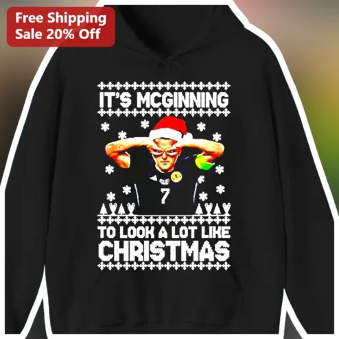 It's Mcginning To Look A Lot Like Christmas Joe Montana Ugly Sweater Hoodie available at our Chicago, Illinois warehouse