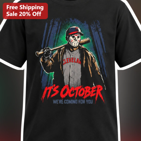 It's October We're Coming For You Jason Voorhees Baseball Tee Horror Halloween Gift