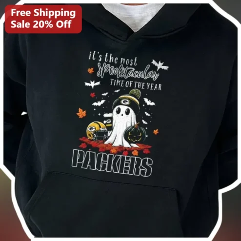 It's The Most Spooktacular Time Of The Year Packers Hoodie Green Bay Halloween Ghost Fan Gift