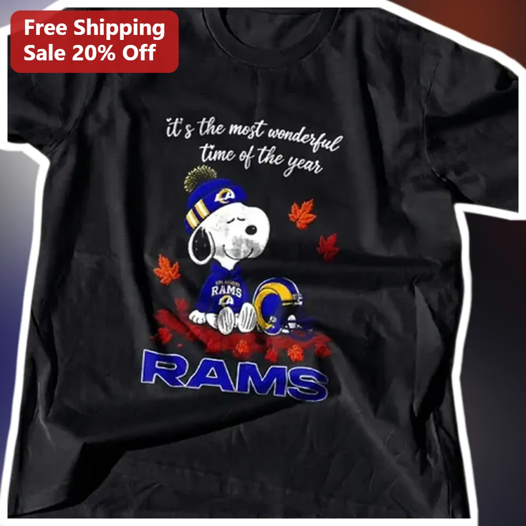 It's The Most Wonderful Time Of The Year Rams Snoopy Christmas Tee