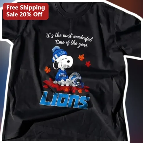 It's The Most Wonderful Time Of The Year Snoopy Detroit Lions Tee