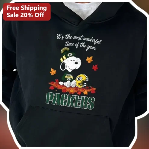 It's the Most Wonderful Time of the Year Snoopy Green Bay Packers Hoodie