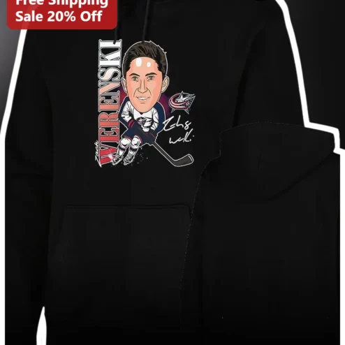 IVERENSKI Zach Werenski Columbus Blue Jackets Hockey Hoodie