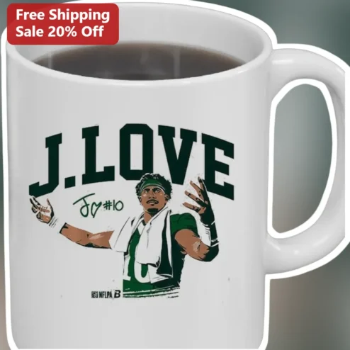 J.LOVE Mug NFL Fan Gift Jonnu Smith Football Player Illustration Ceramic Coffee Cup