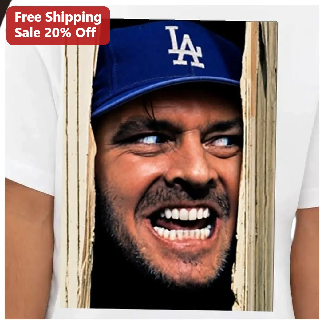 Jack Nicholson Tee The Shining Here's Johnny Grin Graphic T-Shirt Movie Fan Gift