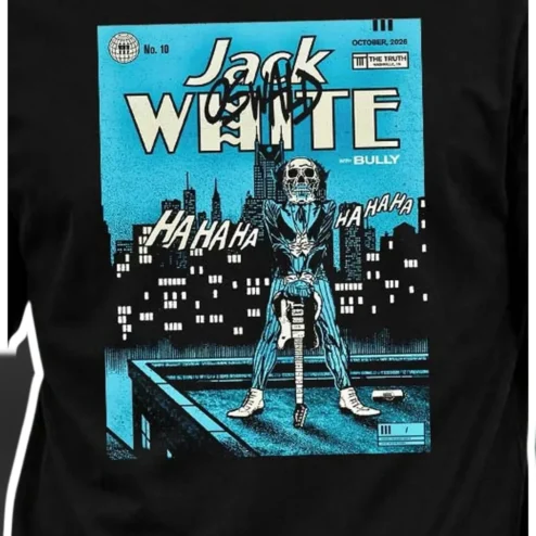 Jack White HAHAHA Graphic Tee Vintage Comic Rock Music Gift for Fans