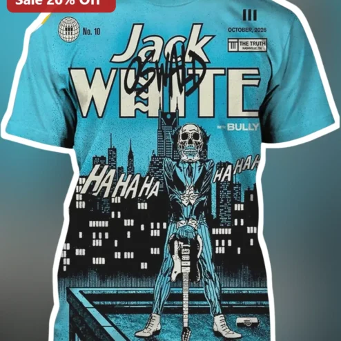 Jack White The Truth Bully Graphic Tee Vintage Rock Skeleton Guitar Merch