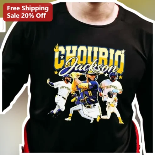 Jackson Chourio Long Sleeve Tee Milwaukee Brewers Baseball Fan Gift Personalized Name