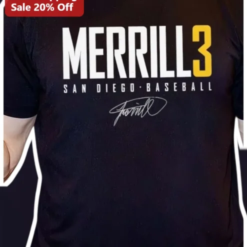 Jackson Merrill Tee San Diego Padres #3 Baseball Fan Gift