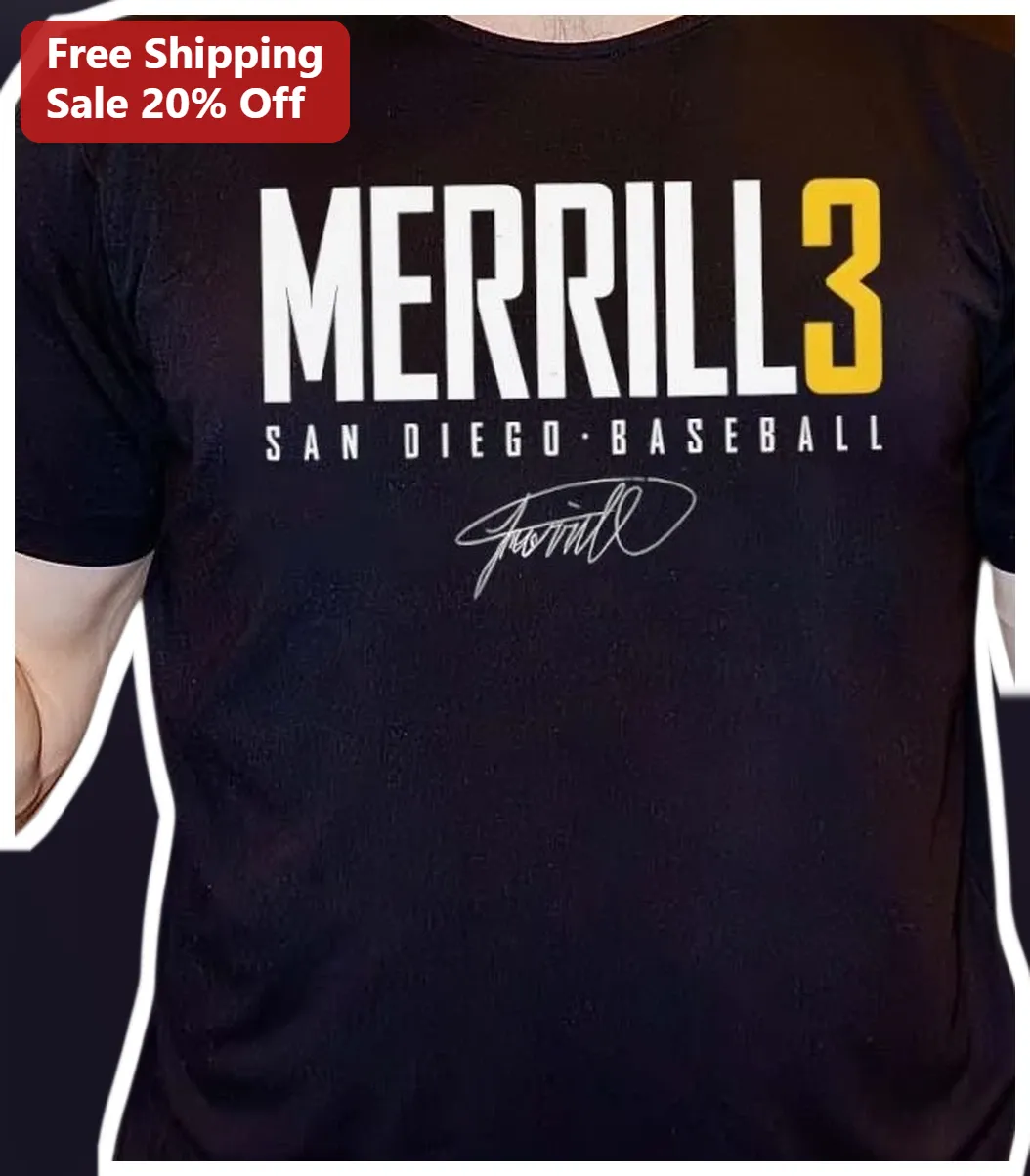 Jackson Merrill Tee San Diego Padres #3 Baseball Fan Gift