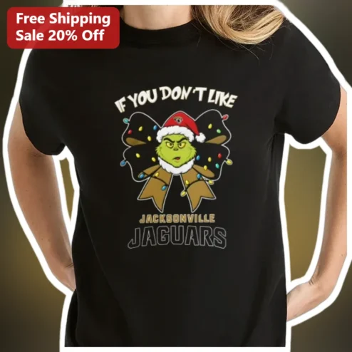 Jacksonville Jaguars The Grinch Christmas Graphic Tee NFL Fan Gift Shirt available at our Chicago, Illinois warehouse