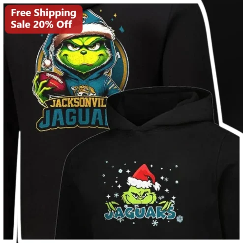 Jacksonville Jaguars The Grinch Christmas Pullover Hoodie NFL Holiday Gift