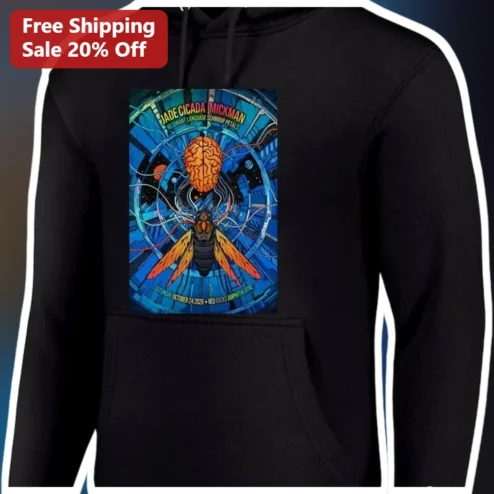 Jade Cicada Mickman Hoodie Psychedelic Jam Band Merch Graphic Pullover available at our Chicago, Illinois warehouse