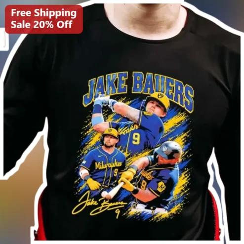 Jake Bauers Milwaukee Brewers Signature Collage Graphic Tee