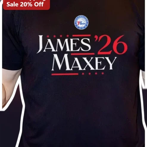 James Maxey '26 Philadelphia 76ers Fan Tee Basketball Sports Apparel Gift