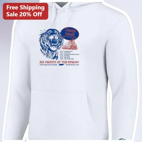 Jason Isbell and the Unit Six Nights at The Ryman Hoodie Vintage Concert Merch Americana Band Apparel