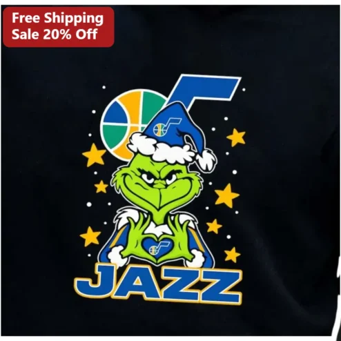 JAZZ The Grinch Utah Jazz Hoodie Holiday Sports Mashup Gift