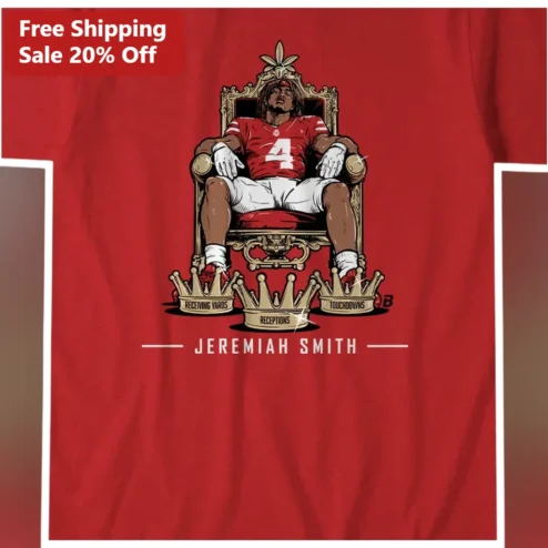 Jeremiah Smith Tee Ohio State Buckeyes Football King of the North Graphic Shirt for Fans