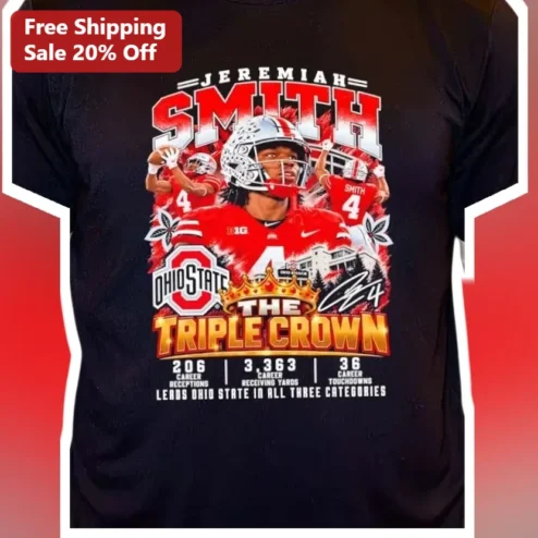 Jeremiah Smith The Triple Crown Ohio State Buckeyes Wide Receiver Tee