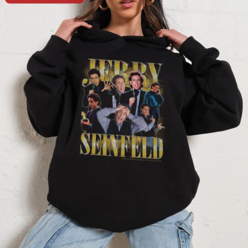 Jerry Seinfeld Hoodie Vintage 90s Sitcom Comedian Graphic Pullover for Fans