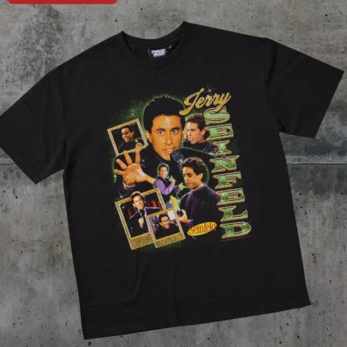 Jerry Seinfeld Tee Retro Pop Culture Collage Stand Up Comedy Shirt Gift for Fans