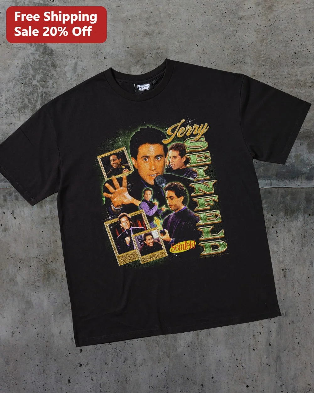 Jerry Seinfeld Tee Retro Pop Culture Collage Stand Up Comedy Shirt Gift for Fans