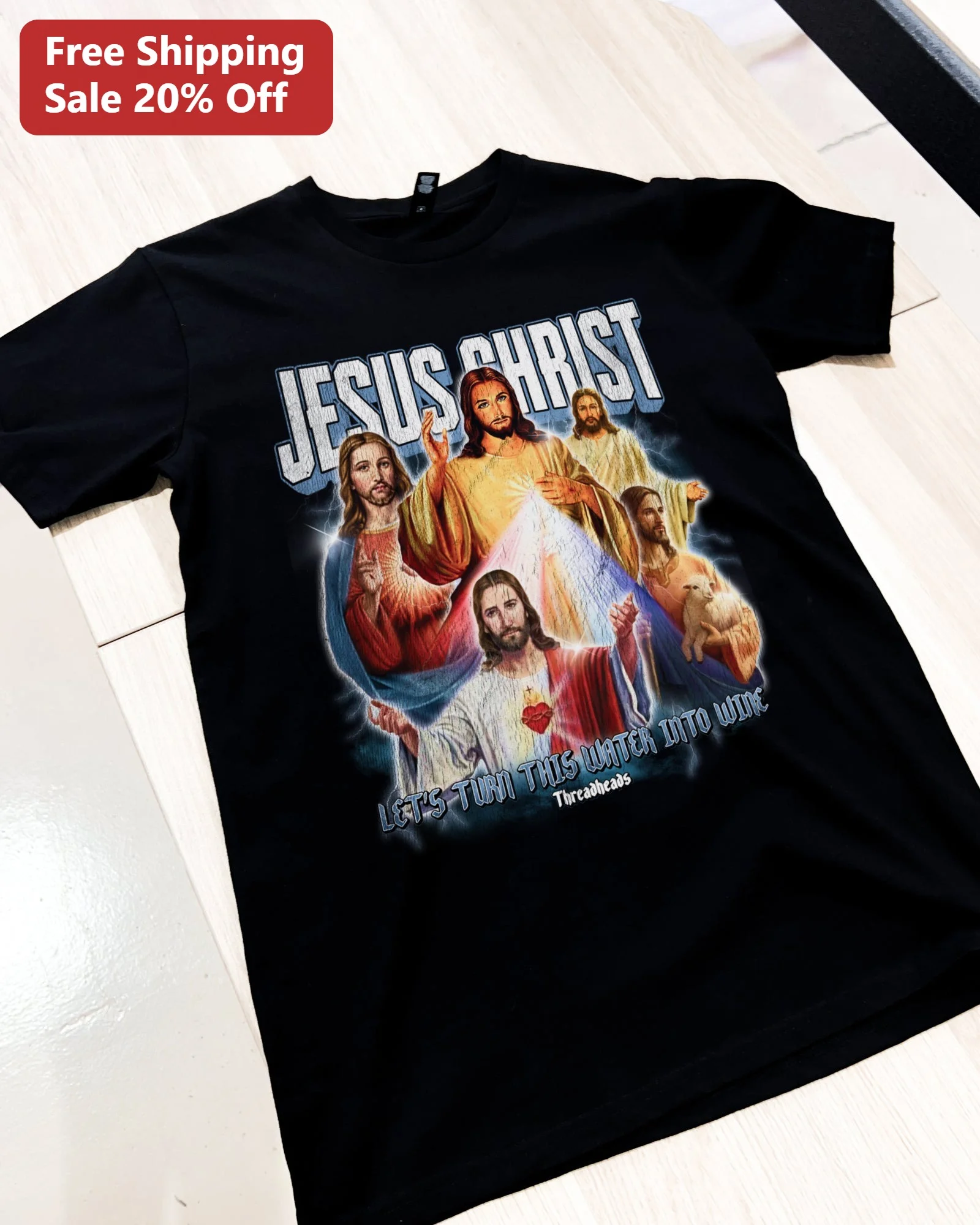 Jesus Christ Let's Turn This Water Into Wine Tee Christian Faith Graphic Shirt Miracle of Cana Gift