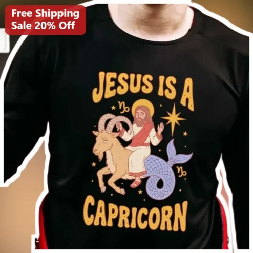 Jesus Is A Capricorn Tee Funny Christian Zodiac Astrology Gift for Men Women December Birthday