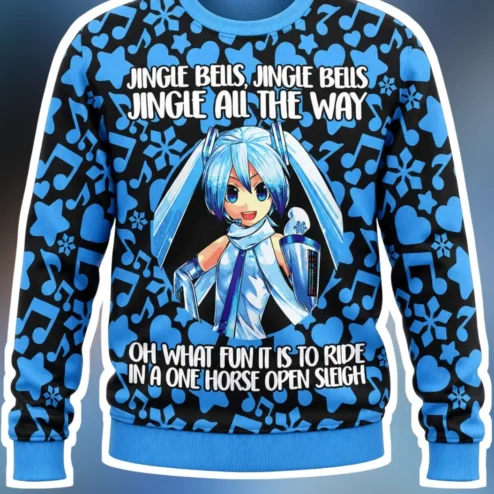 Jingle Bells Hatsune Miku Vocaloid Sweatshirt Christmas Anime Gift