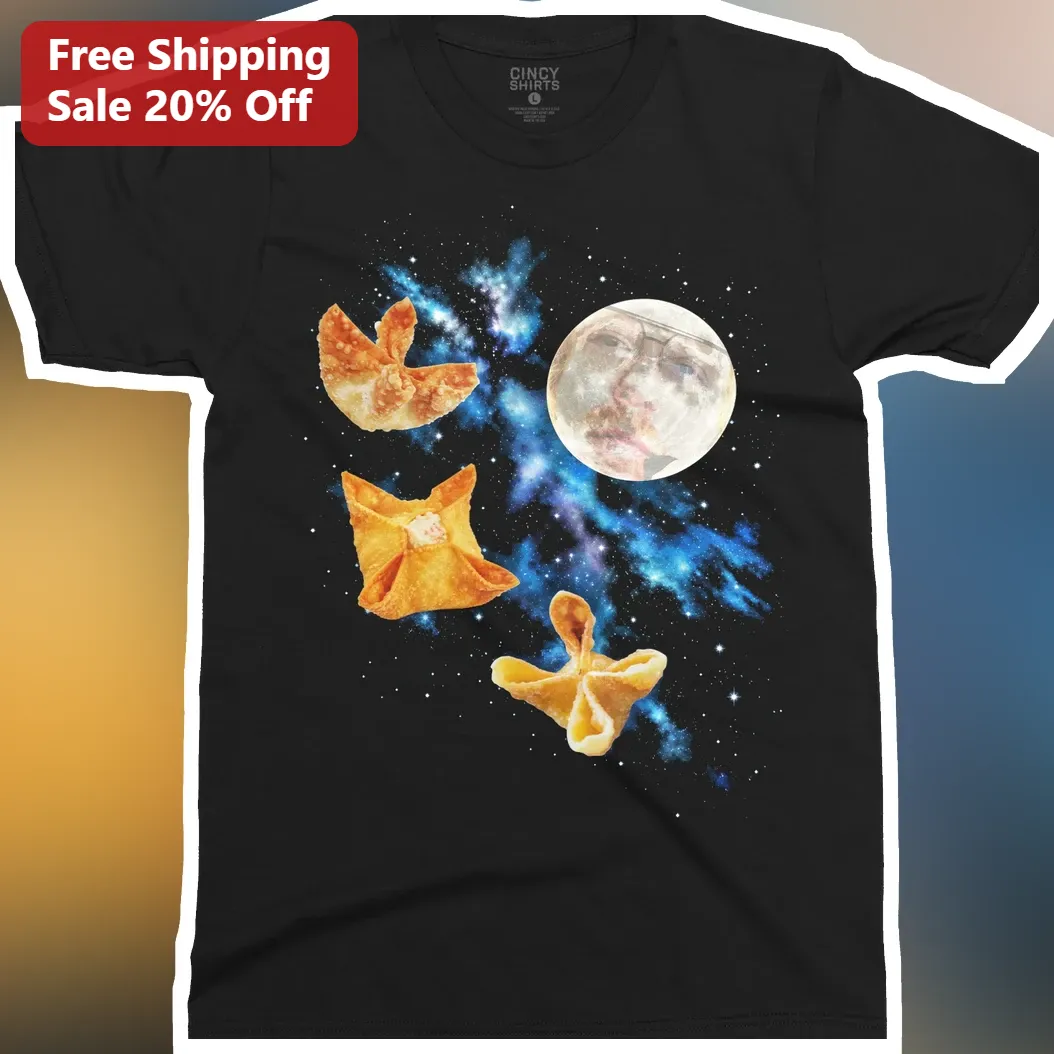 Joe Biden Wonton Moon Surreal Meme Graphic Tee Funny Political Satire Shirt