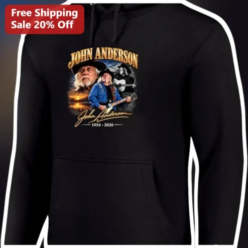 John Anderson Country Singer Tribute Hoodie Vintage Music Memorabilia Gift available at our Chicago, Illinois warehouse