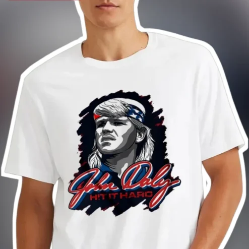 John Daly HIT IT HARD Golf Tee Pro Golfer Graphic Shirt for Fans