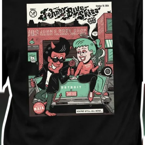 Johnny B. Goode You're Still All Mine Rockabilly Comic Art Tee for Music Fans