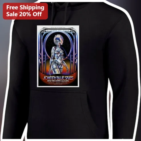 Johnny Blue Skies and the Dark Clouds Hoodie Sturgill Simpson Fan Merch Retro Futuristic Android Art