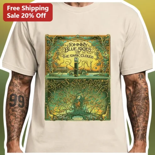 Johnny Blue Skies and the Dark Clouds Tee Indie Rock Band Shirt Vintage Psychedelic Art Graphic