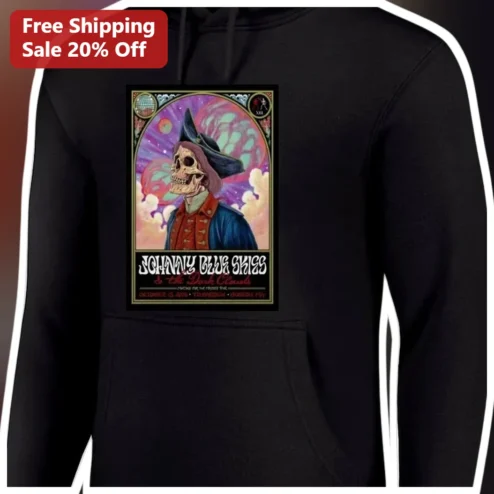 Johnny Blue Skies The Dark Clouds Hoodie Skeleton Pirate Psychedelic Rock Merch