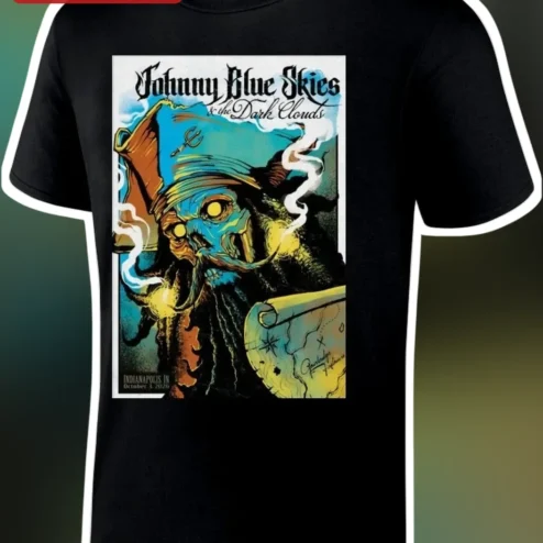 Johnny Blue Skies the Dark Clouds Tee Vintage Concert Poster Graphic Shirt for Fans