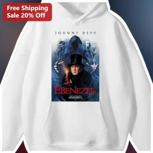 Johnny Depp Ebenezer Scrooge Hoodie A Christmas Carol Ghosts Movie Poster Graphic Sweatshirt