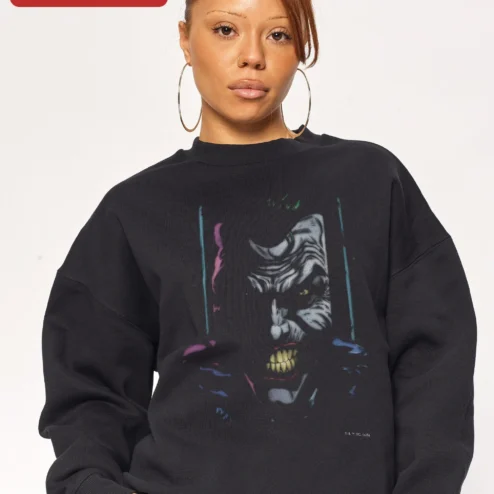 Joker Sweatshirt DC Comics Villain Graphic Crewneck for Men Women Halloween Gift