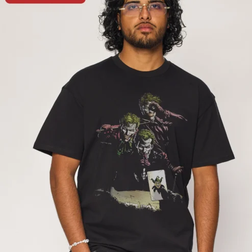 Joker Tee Vintage Dark Knight Compilation Graphic T-Shirt for Men Women DC Comics Villain Fan Gift