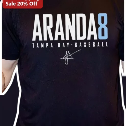 Jonathan Aranda #8 Tampa Bay Rays Baseball Fan Tee