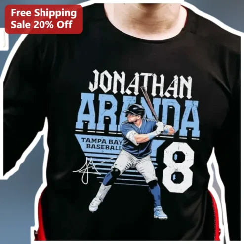 Jonathan Aranda Tampa Bay Rays Long Sleeve Shirt Vintage Distressed Baseball Fan Gift