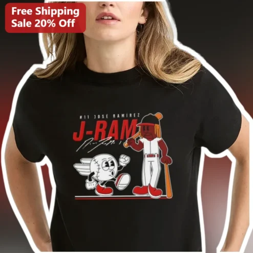 Jose Ramirez Tee #11 J-Ram Cleveland Guardians Fan Shirt Retro Baseball Mascot Graphic