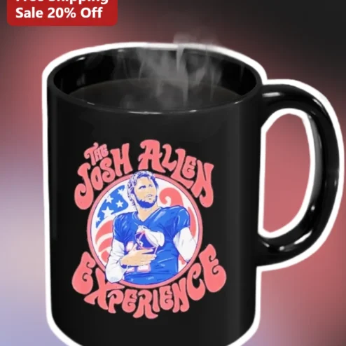 Josh Allen Experience Mug Retro Vintage Buffalo Bills Fan Gift Black Ceramic Coffee Cup